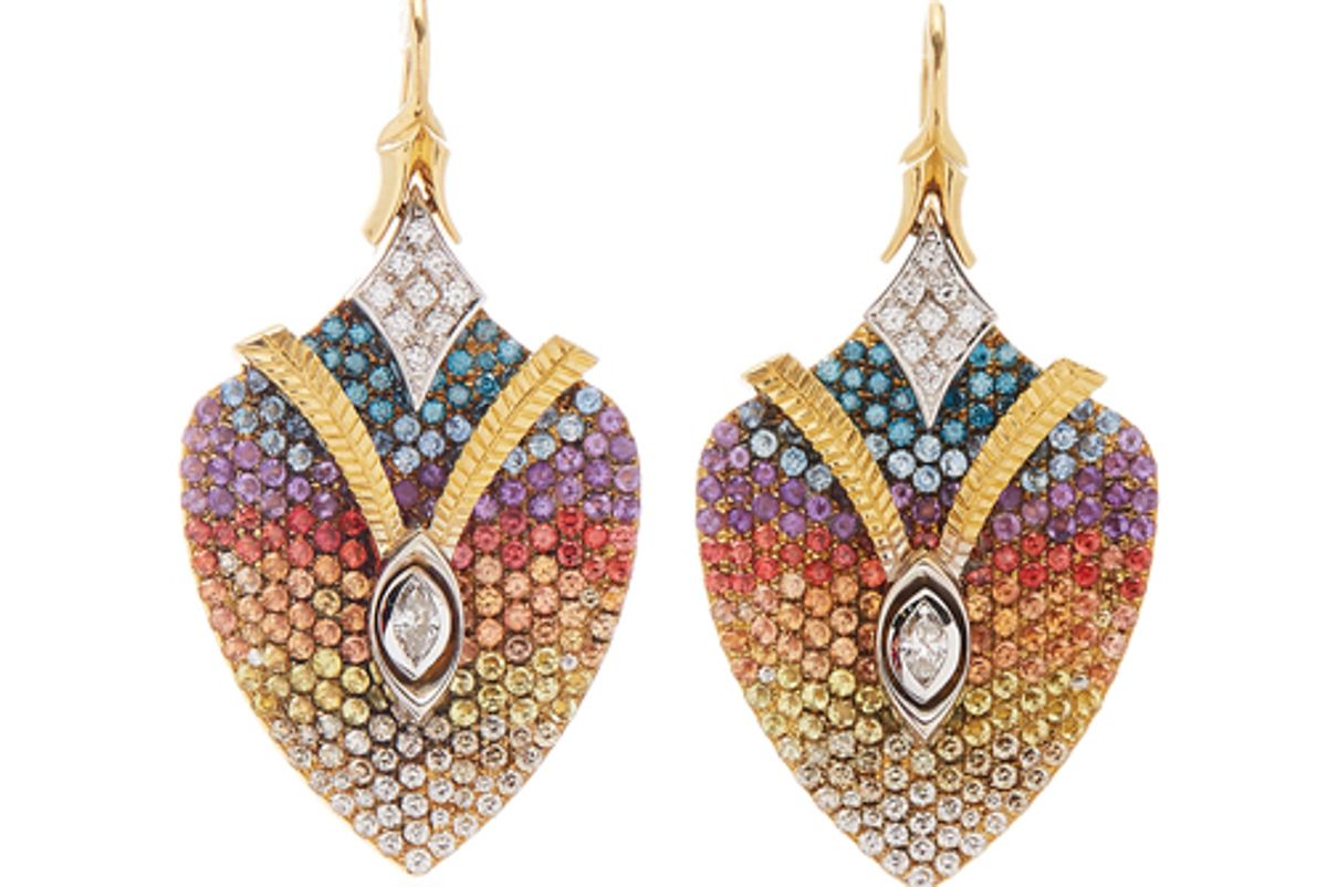 ele karela serpent drops multi stone earrings