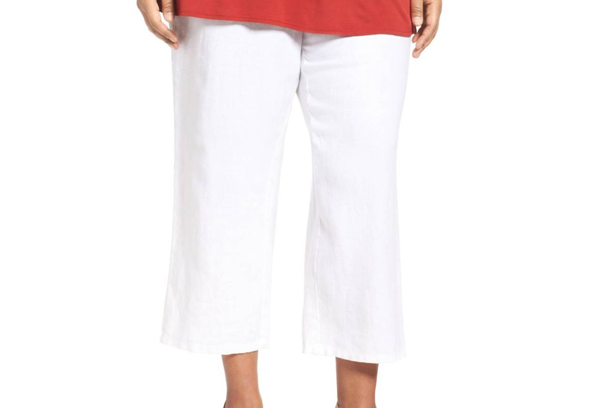 Organic Linen Wide Leg Crop Pants