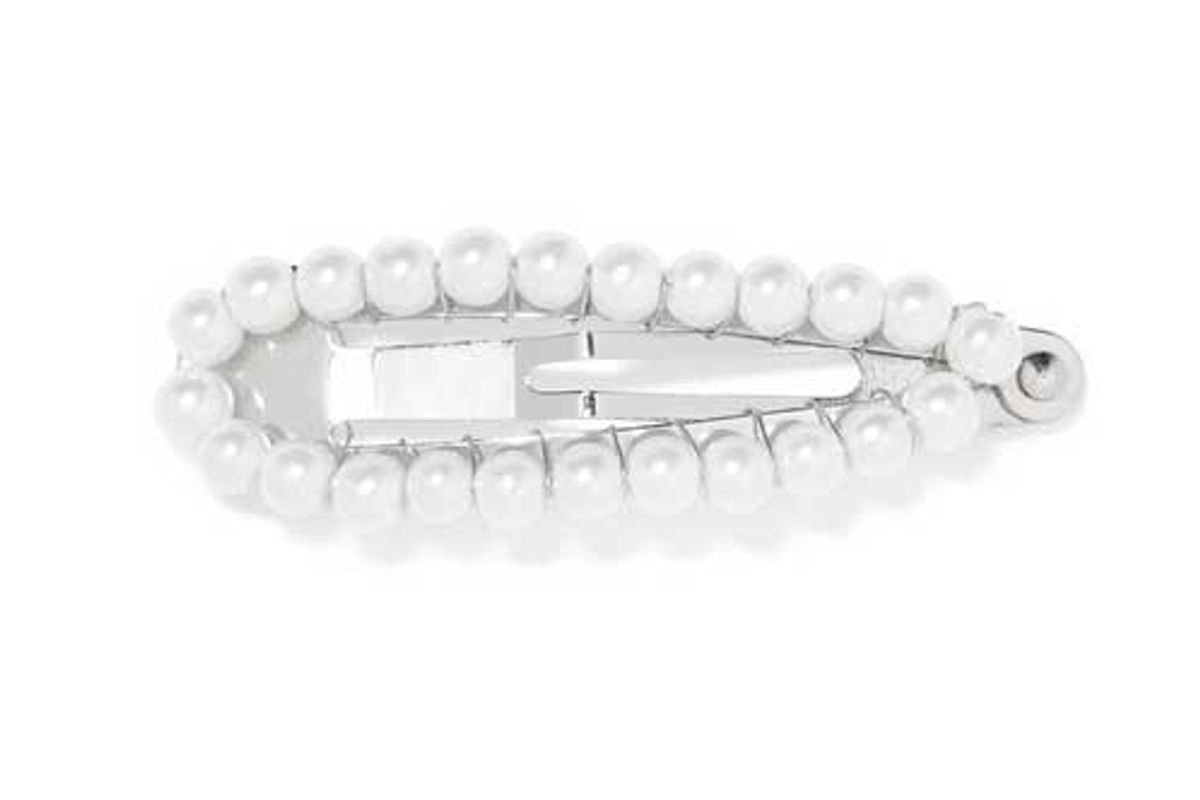 elet ny silver plated faux pearl hairclip