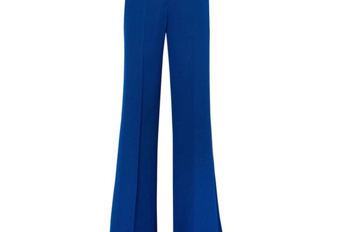 elie saab silk crepe de chine flared pants