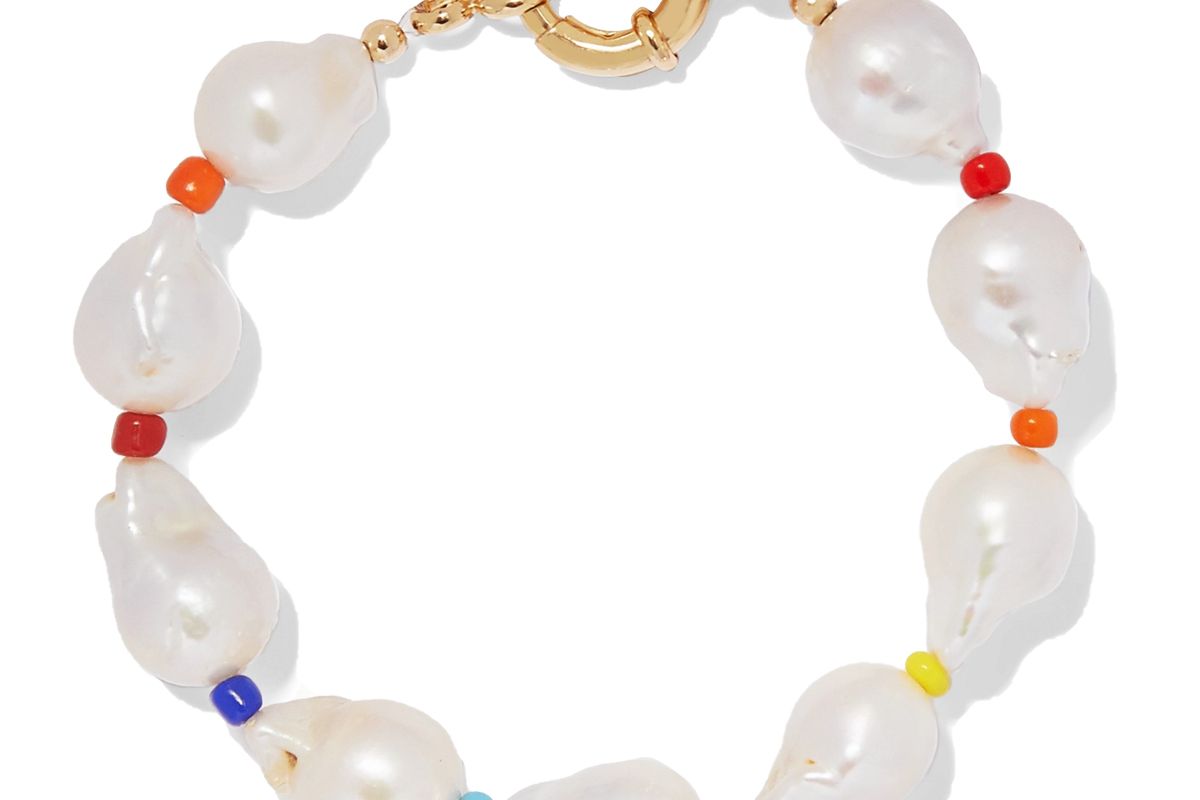 eliou asti pearl and bead anklet