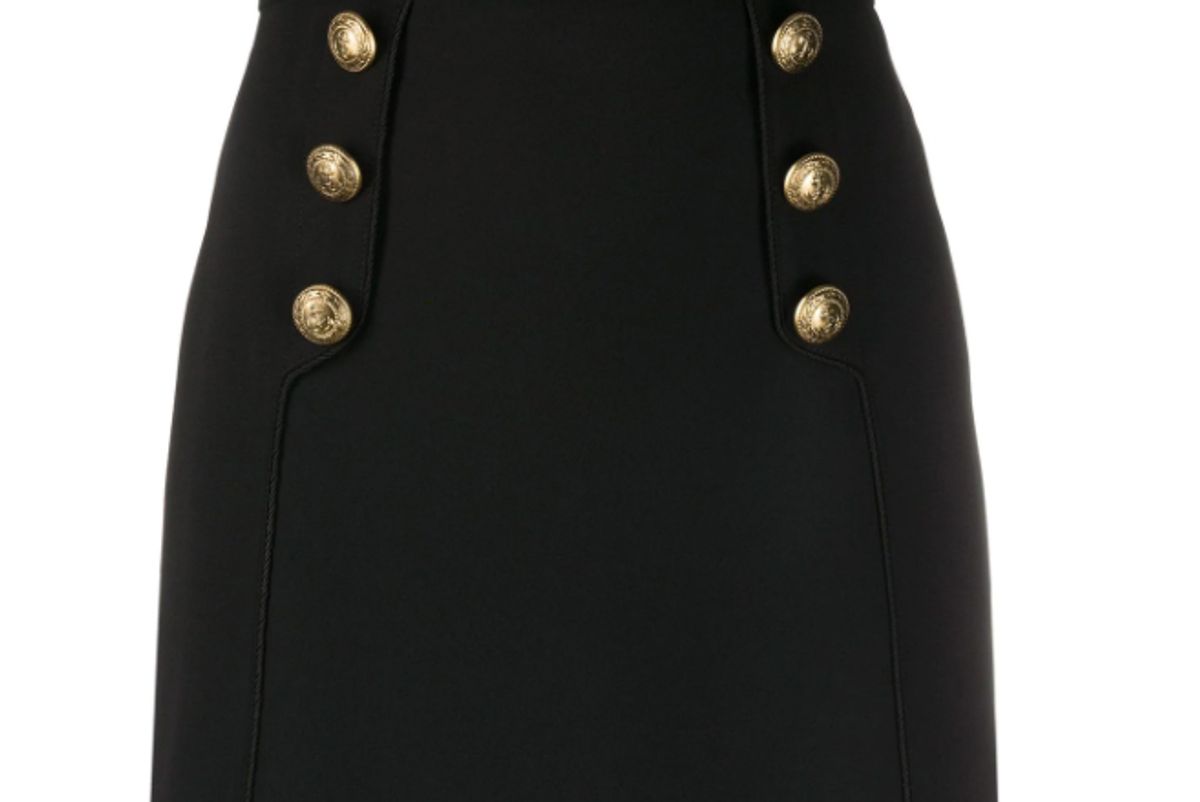 elisabetta franchi button embellished mini skirt