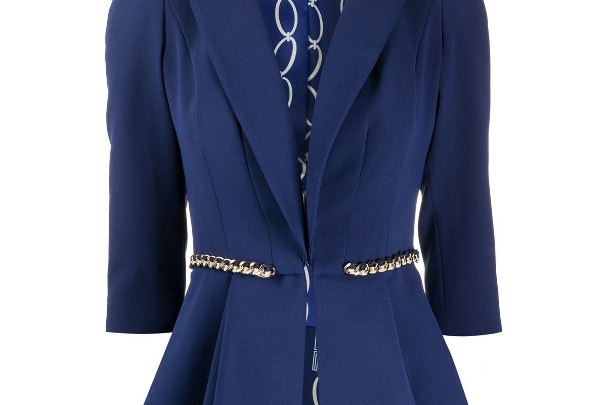 elisabetta franchi chain belt blazer