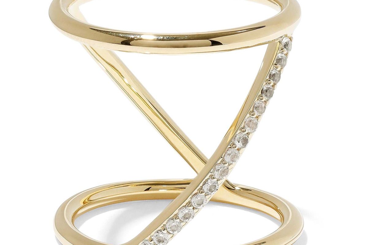 elizabeth and james gold tone crystal ring