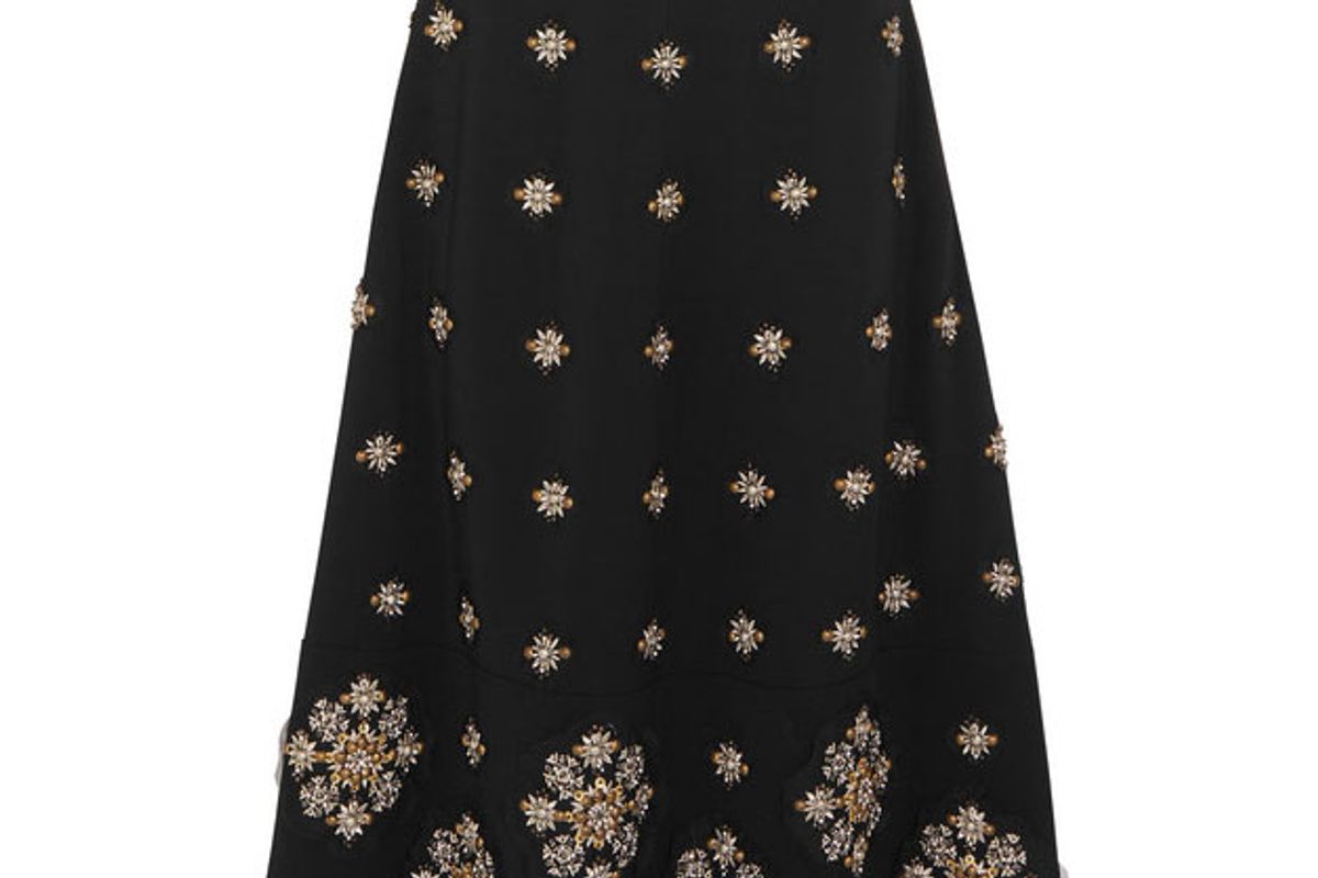 elizabeth and james lottie embellished crepe midi skirt