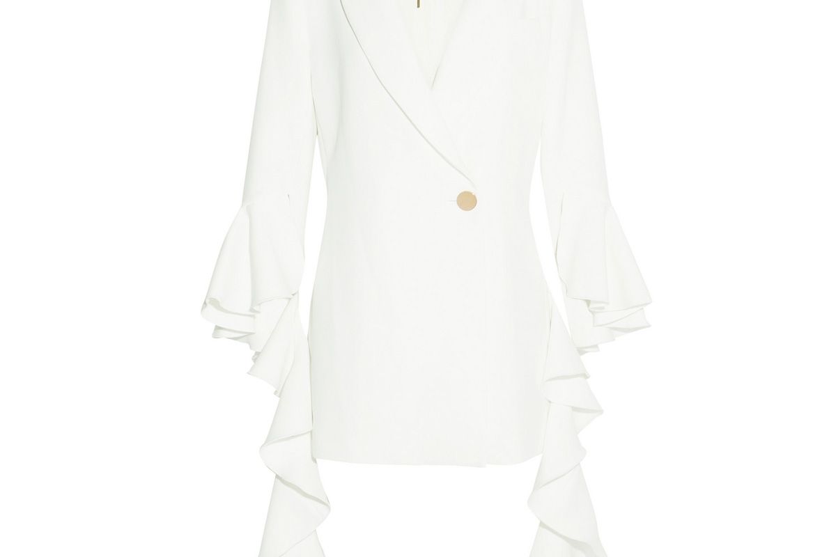 ellery ruffled crepe blazer