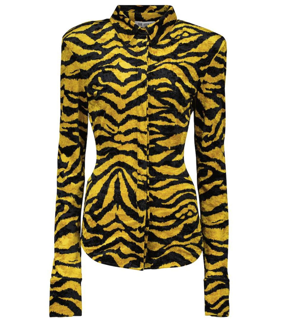 elton zebra print velvet shirt