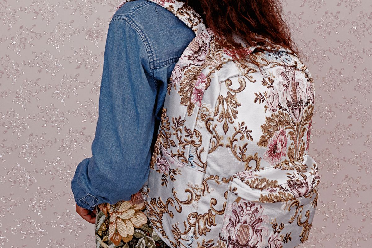 Floral Embroidered Backpack