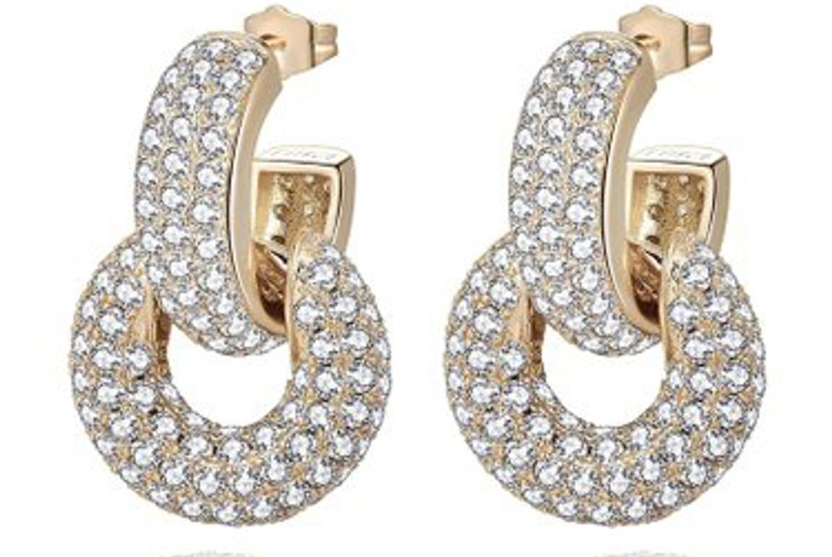 emili bella convertible crystal embellished 14k gold plated earrings