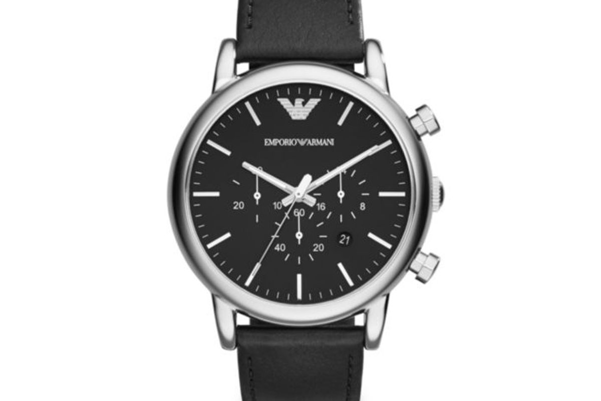 emporio armani stainless steel chronograph watch