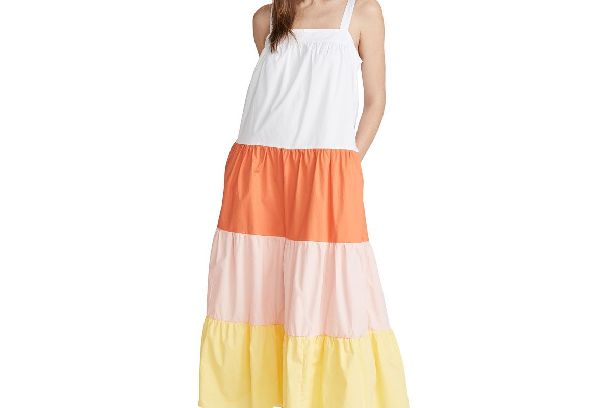 english factory colorblock sleeveless dress