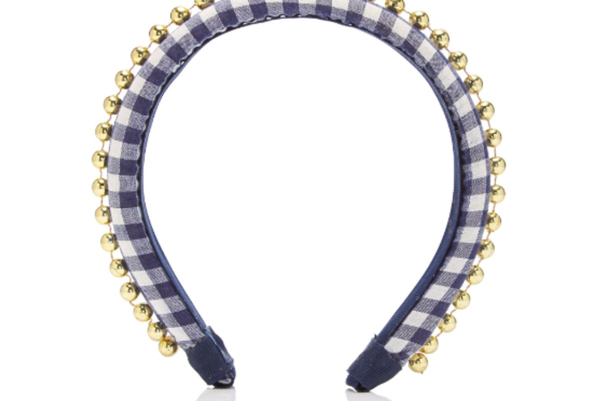 epona valler beaded gingham cotton headband