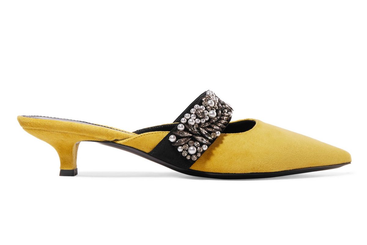 erdem mathilde embellished velvet mules