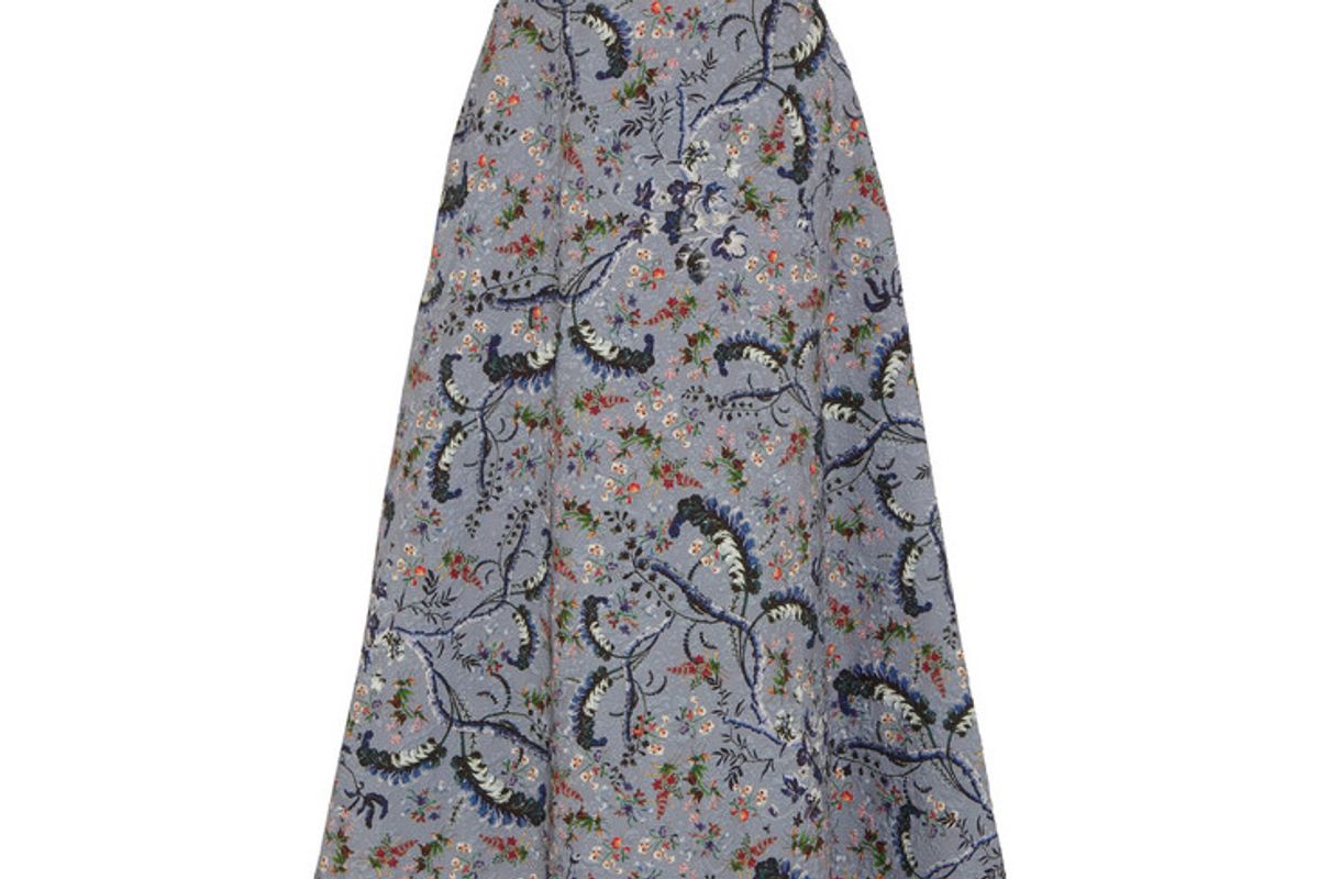 Tiana Printed Jacquard Midi Skirt