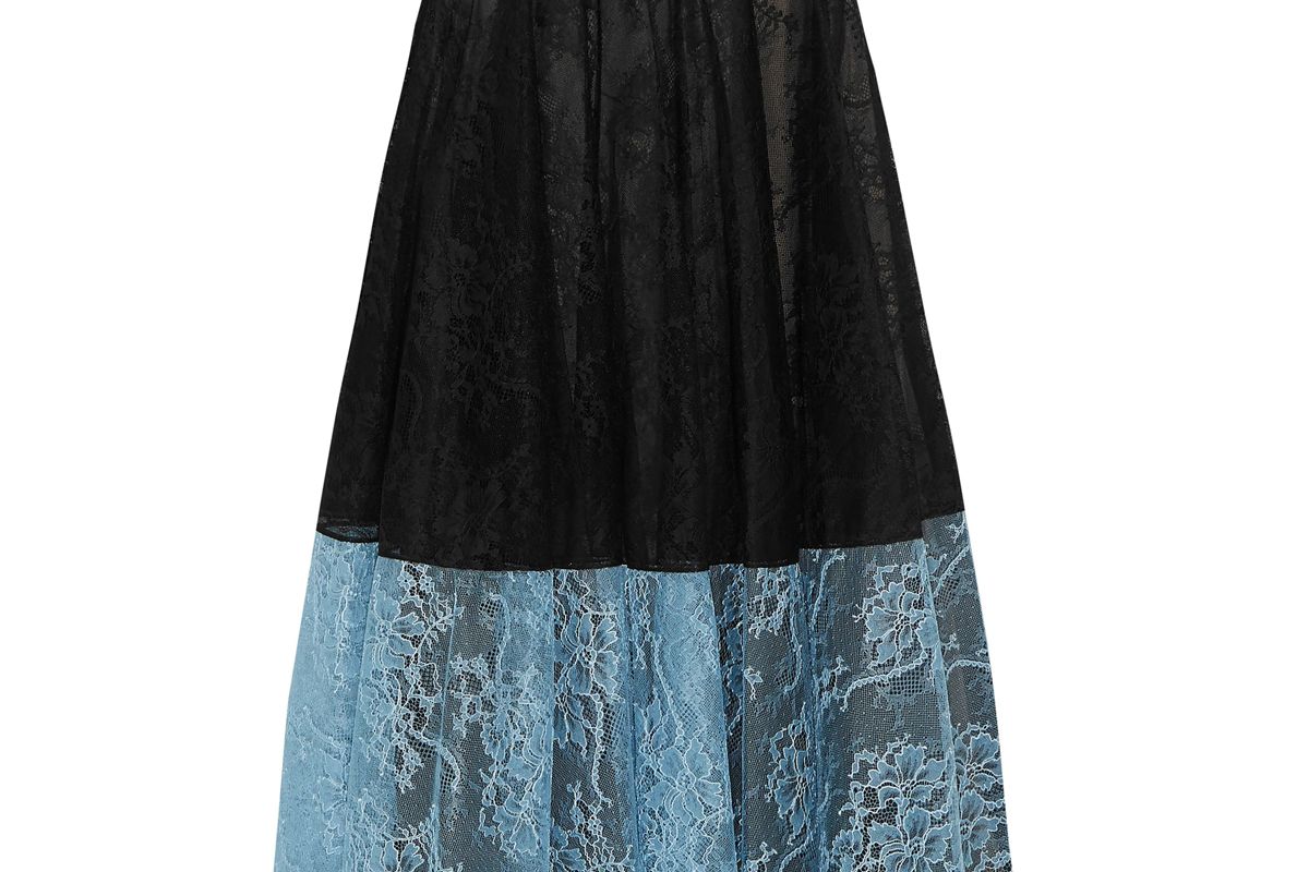 erdem zaneen two tone chantilly lace midi skirt