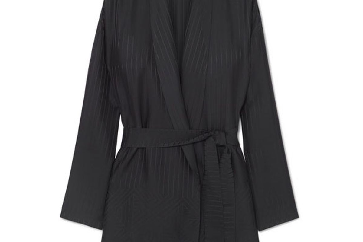 eres midday striped silk satin jacquard robe