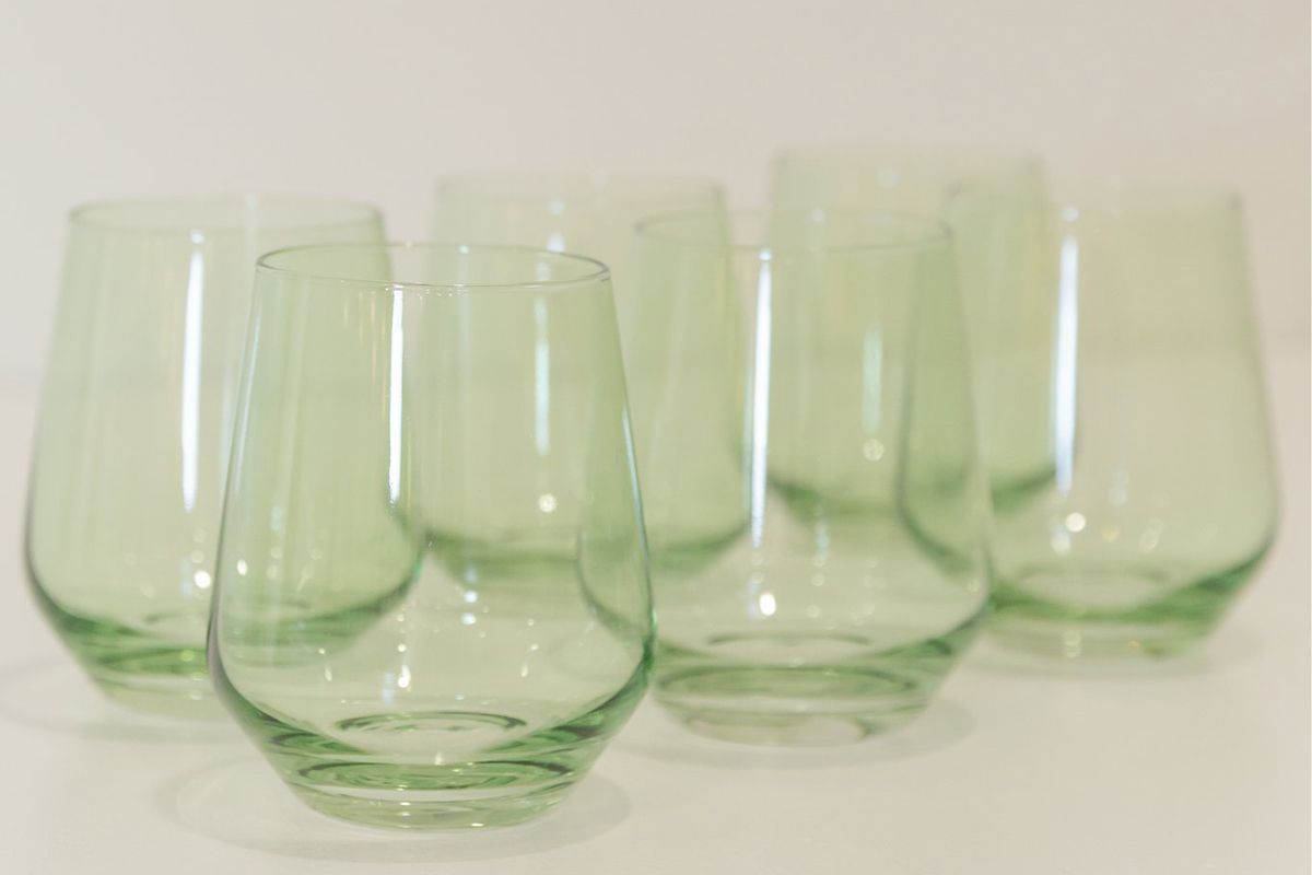 estelle colored wine stemless glasses