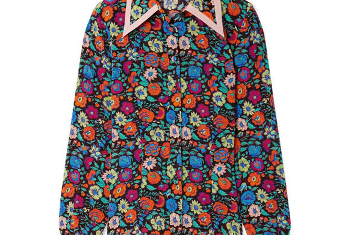 etro floral-print silk shirt