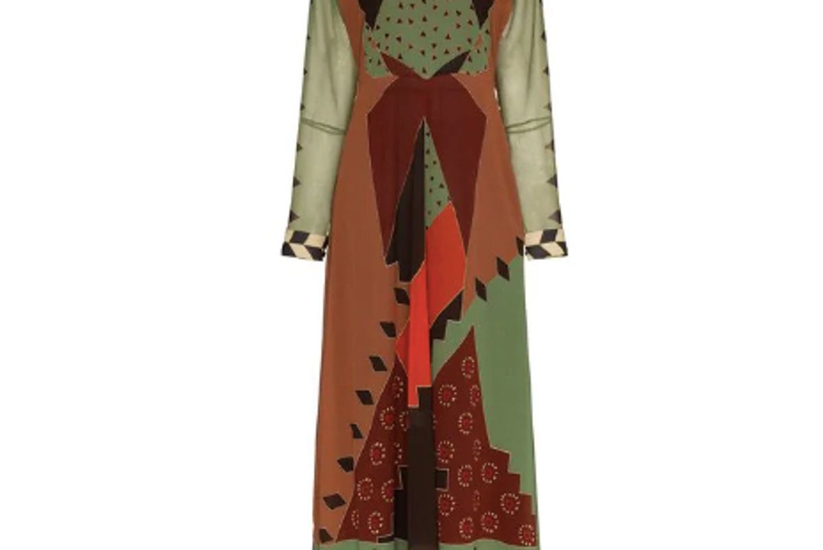 etro printed flared silk dress