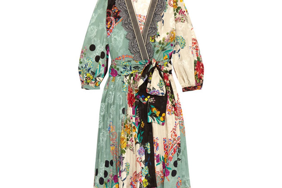 Printed Jacquard Wrap Dress