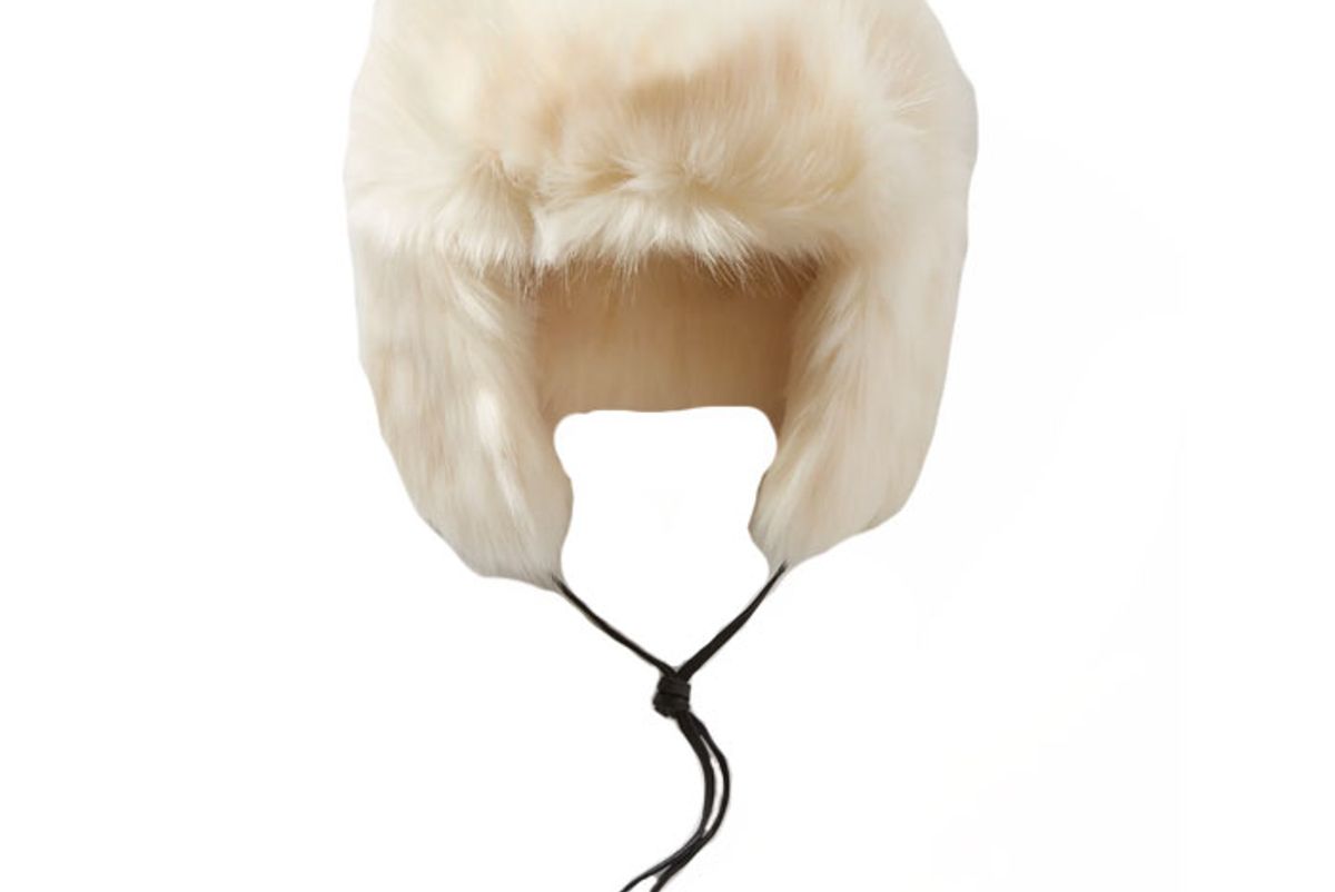 eugenia kim owen leather trimmed faux fur hat