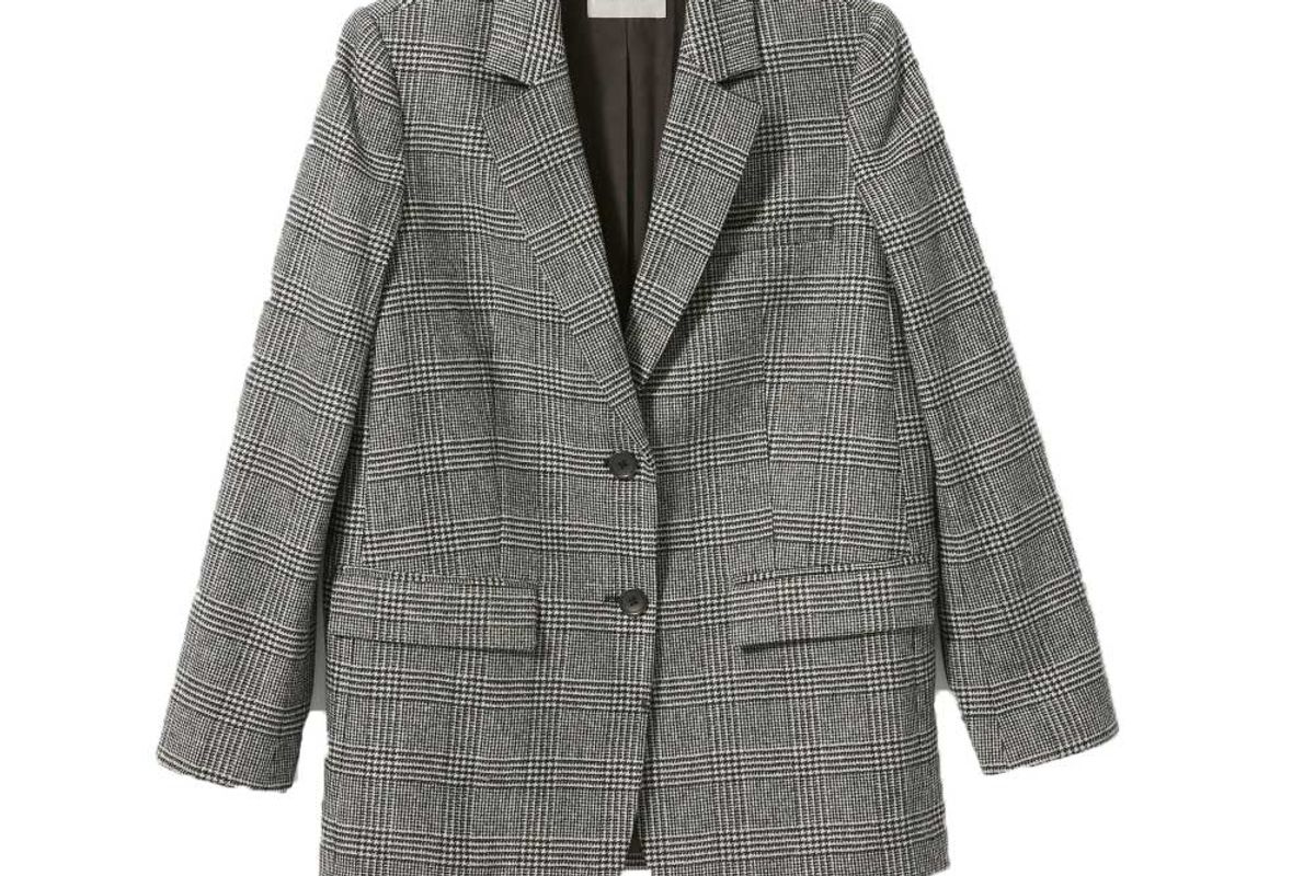 everlane womens wool oversized blazer glenplaid