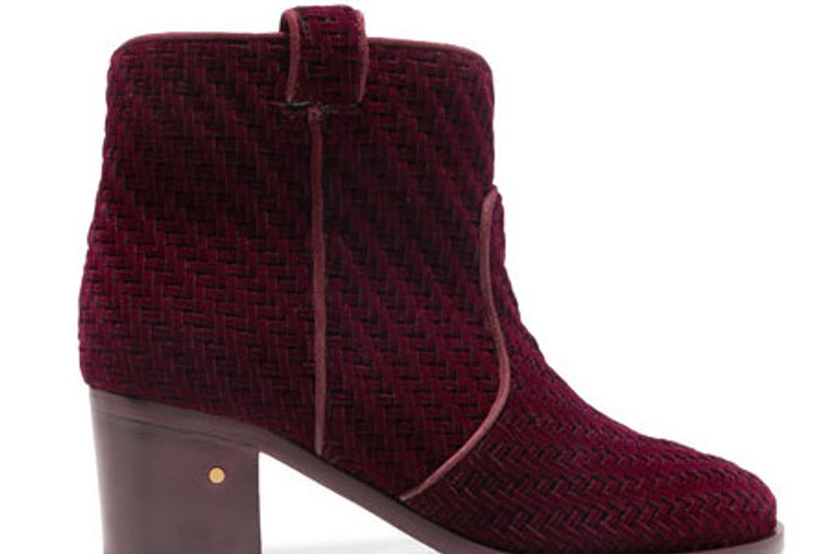 Mikki Herringbone Velvet Ankle Boots