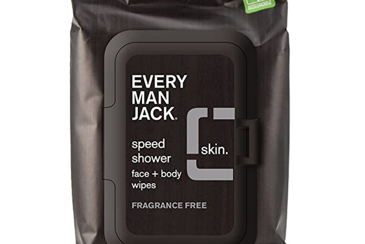 every man jack speed shower face and body wipes sensitive skin