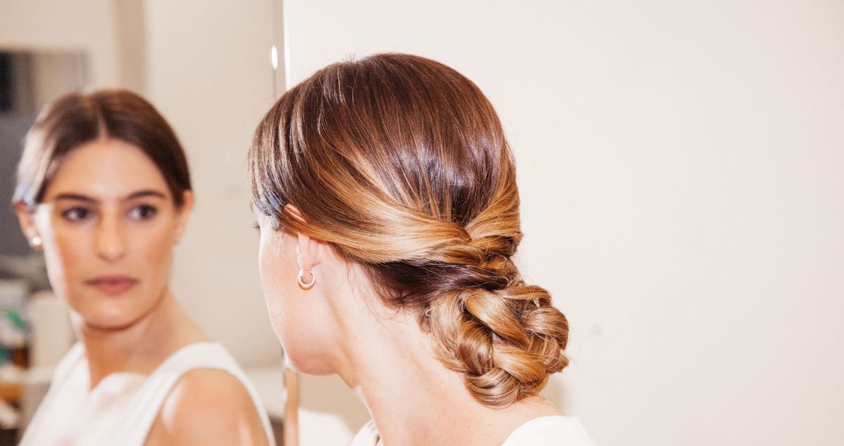 How to Copy the Prettiest French Braid Bun from Marchesa’s Bridal Show