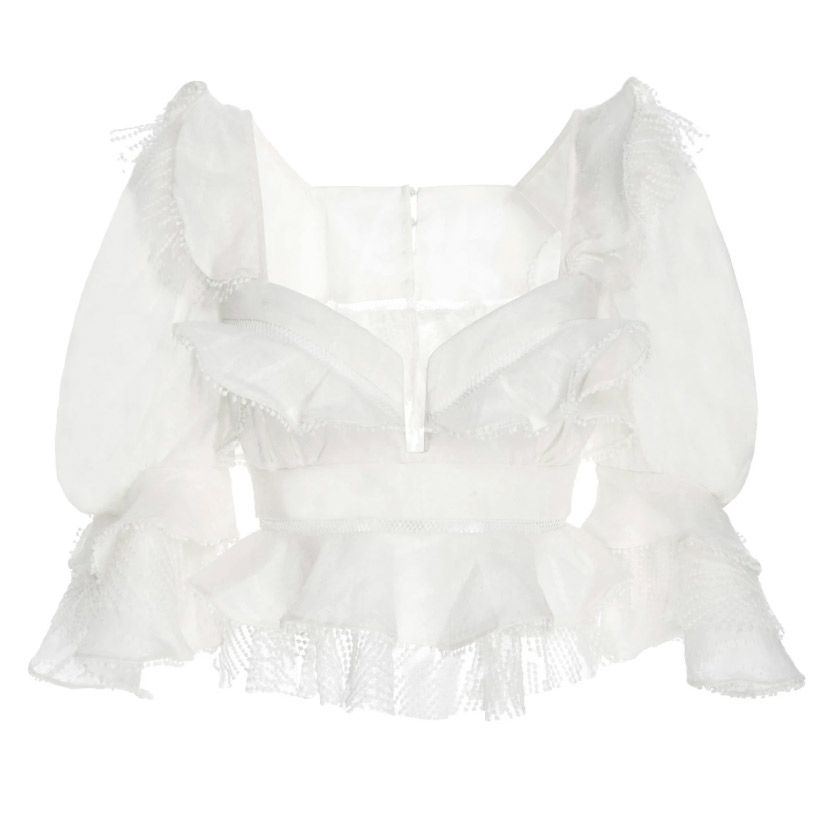 acler basque ruffle top