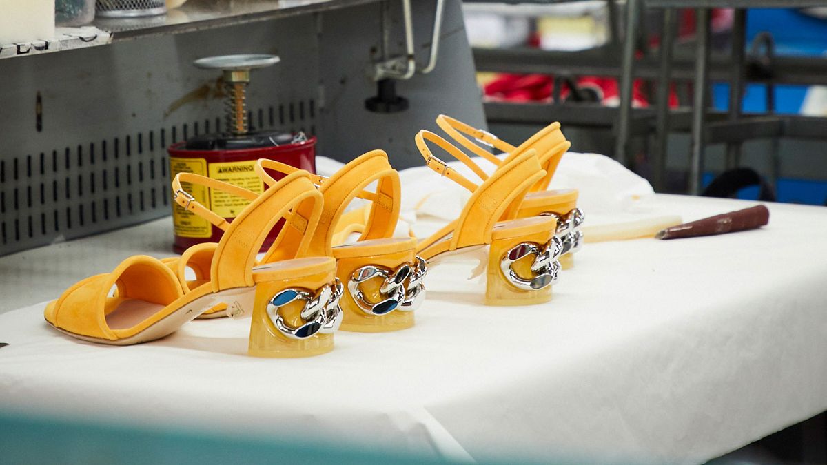 inside casadei shoe factory