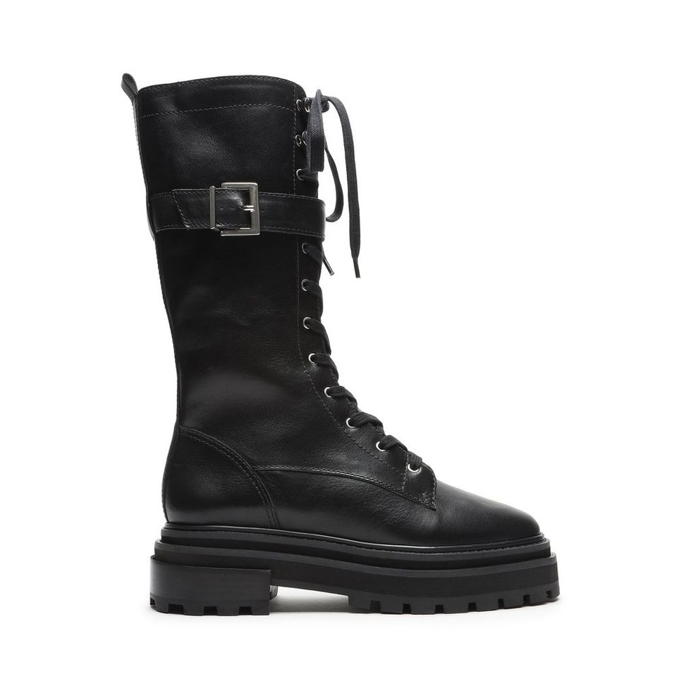 schutz andorra leather combat boot