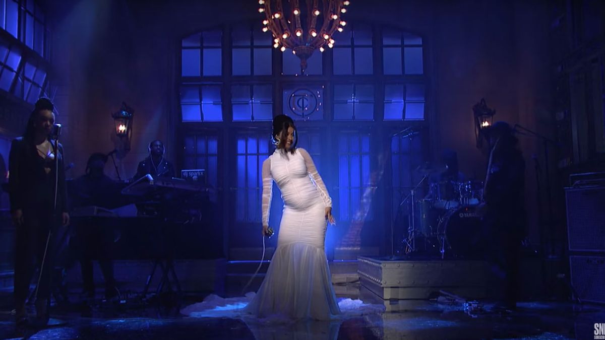 cardi b pregnancy announcement christian siriano dress