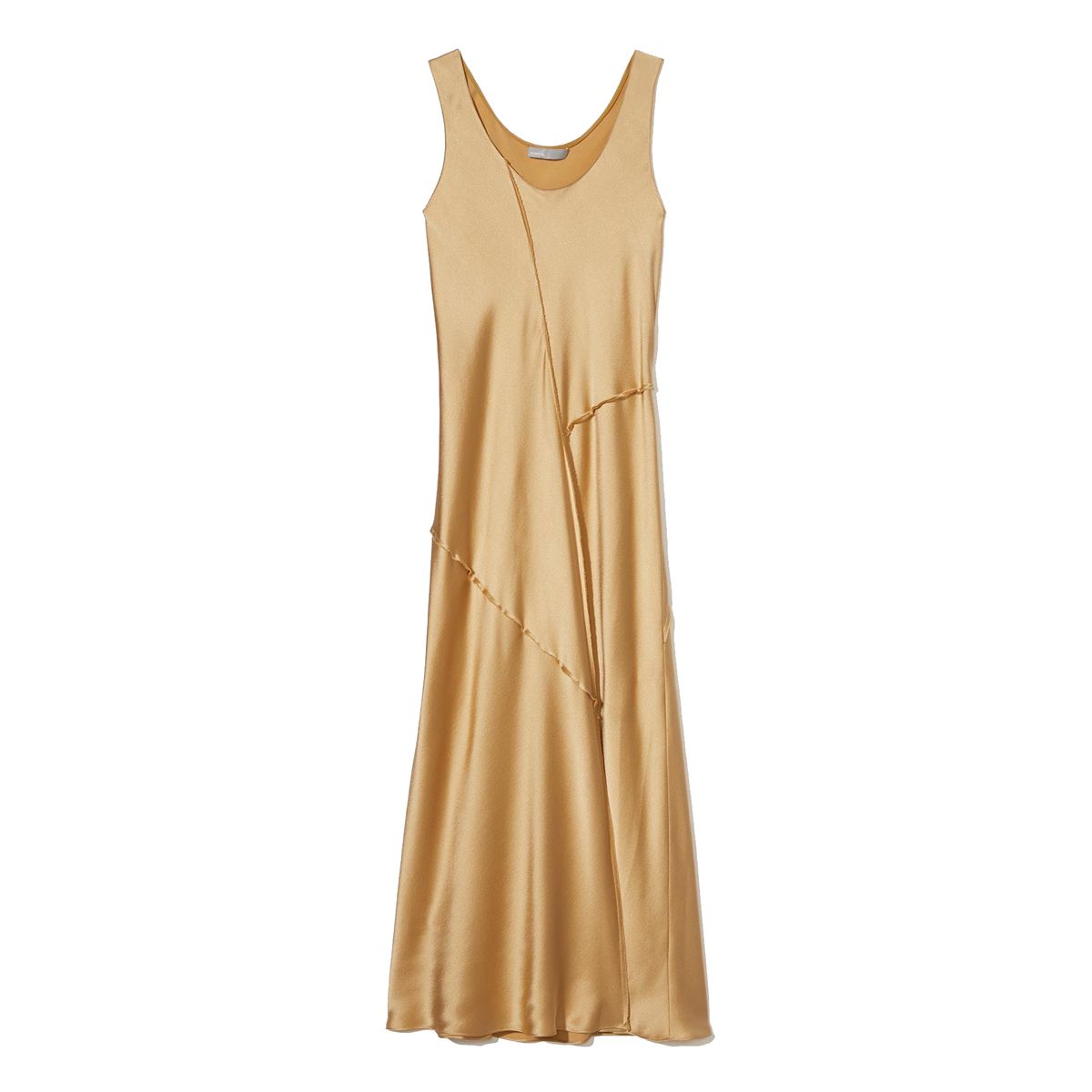 vince raw edge silk tank dress