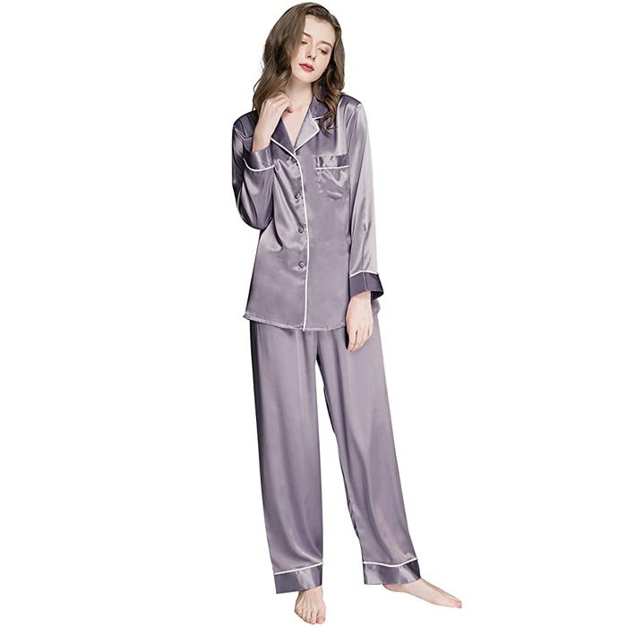 grey silk pyjamas