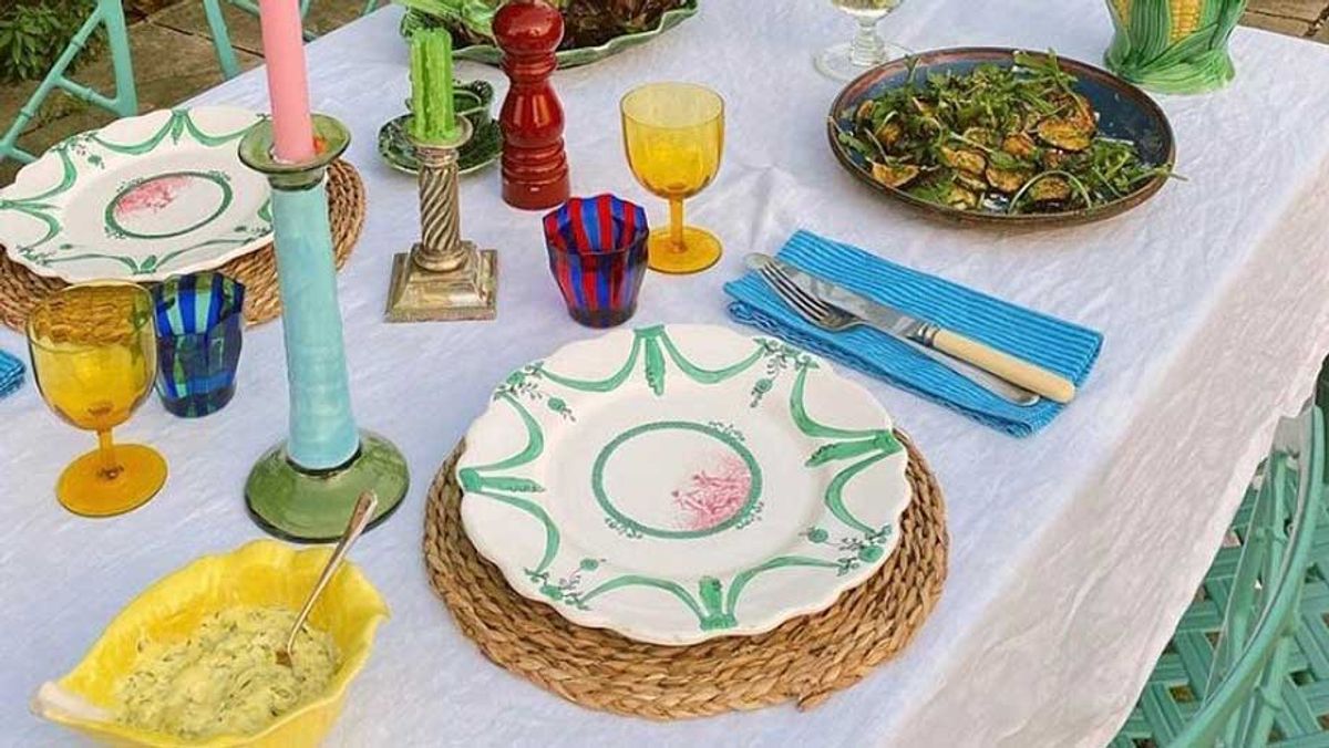 eclectic tablescape