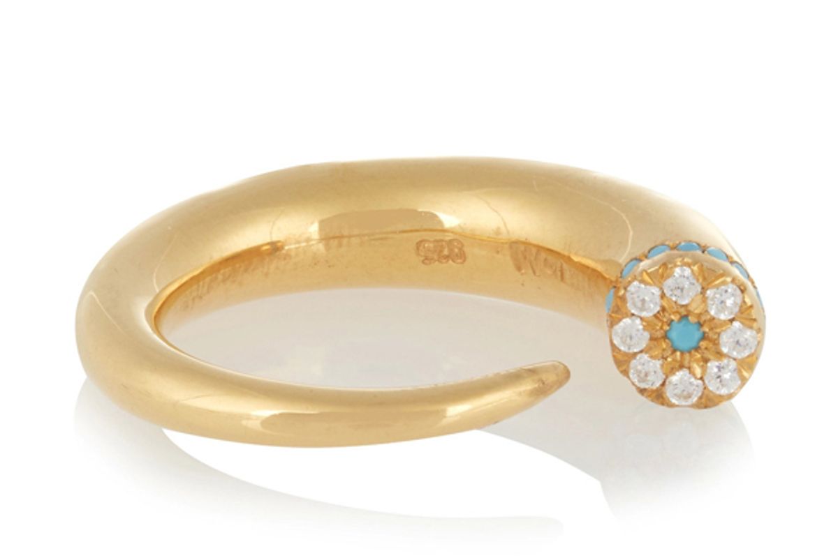 Thorn Eye Gold-Plated Cubic Zirconia Ring