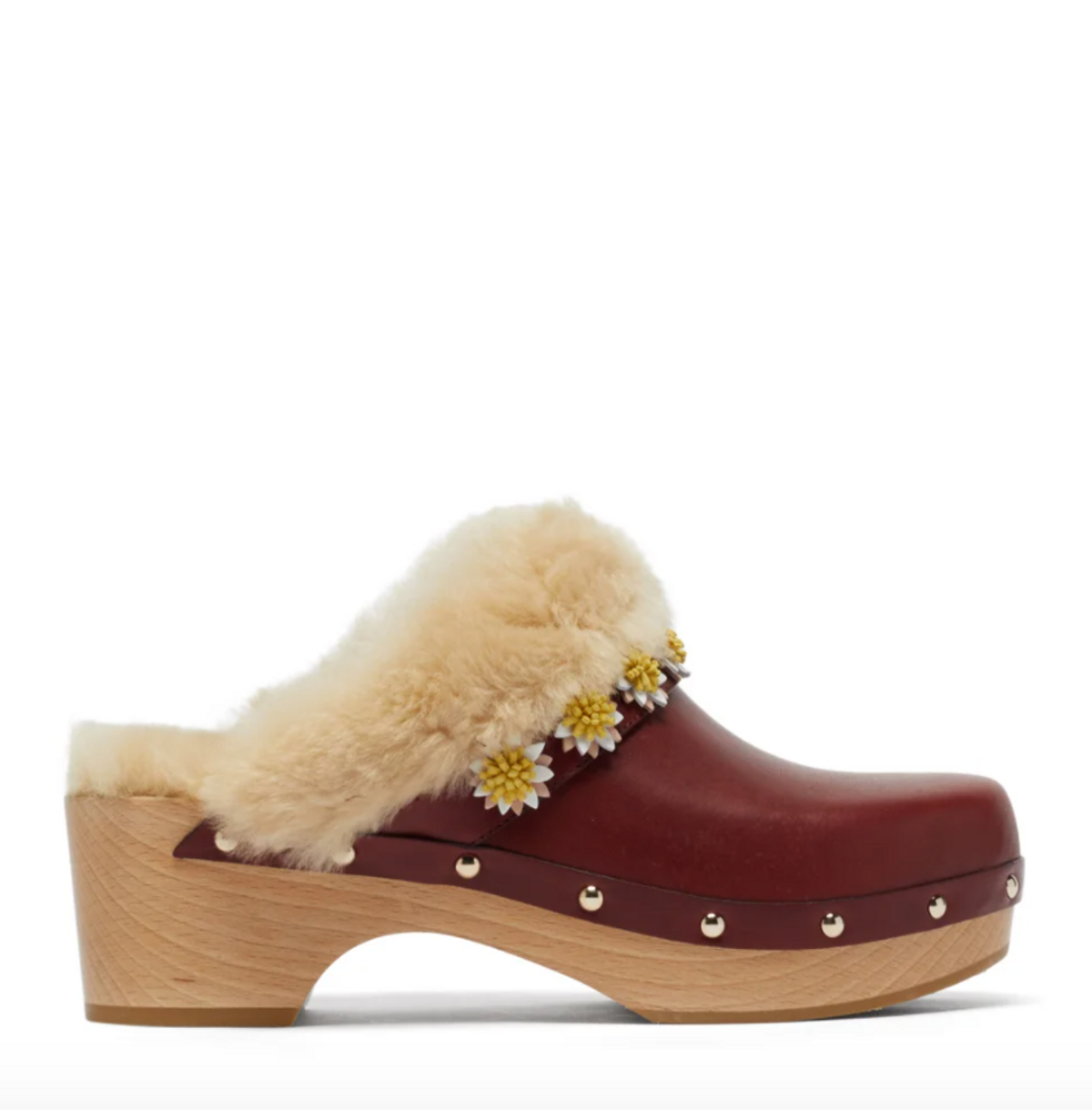 fabrizio vitti jean shearling lined leather clogs