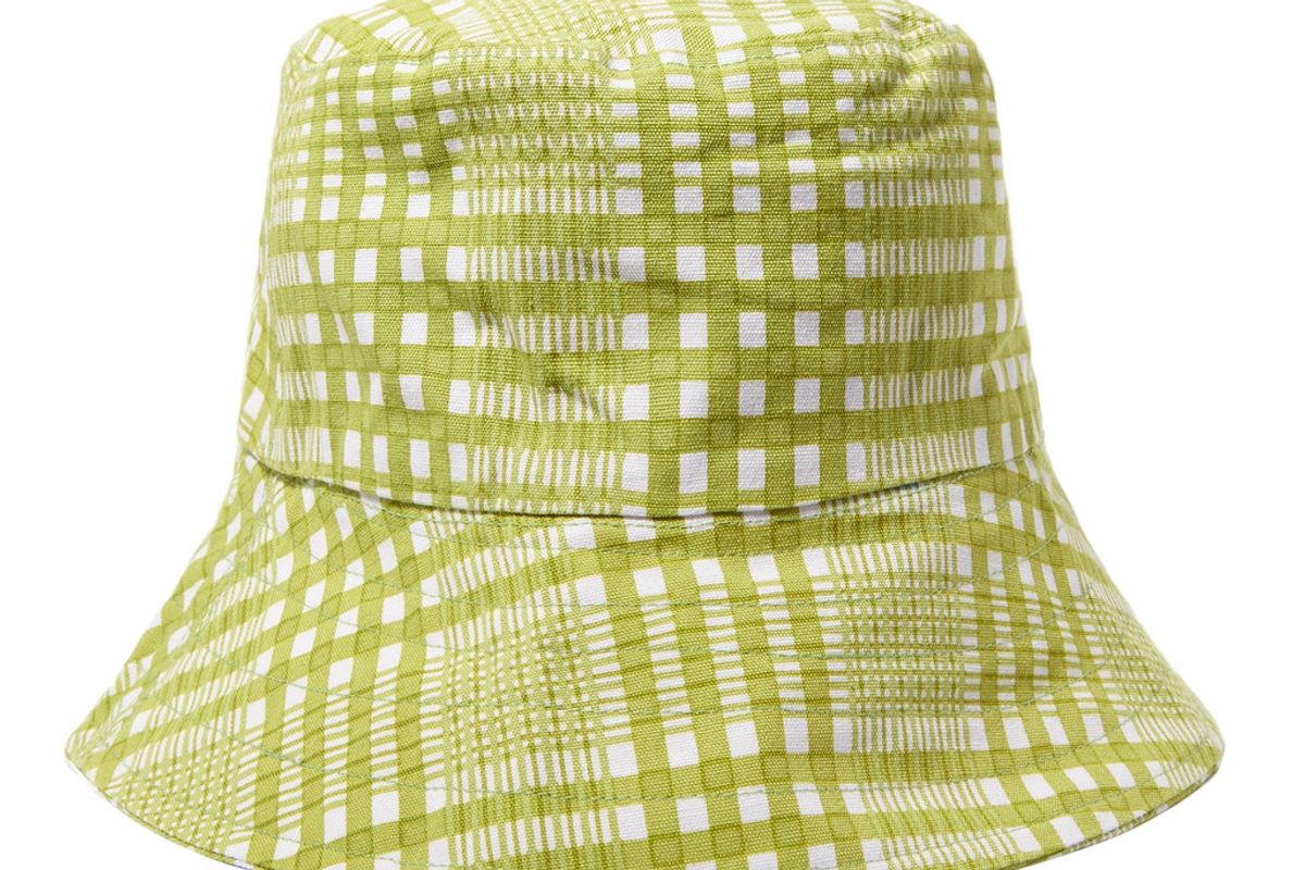 faithfull the brand checked cotton canvas bucket hat