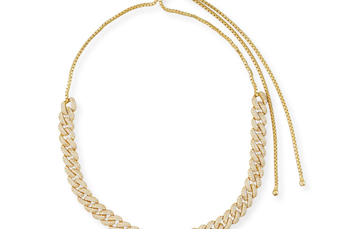 fallon armure pave crystal curb chain necklace