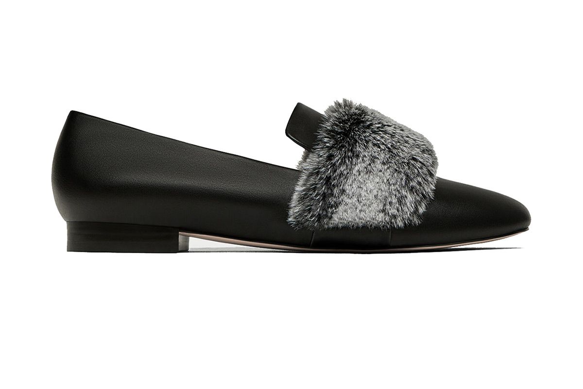 Slipper with Faux Fur Detail