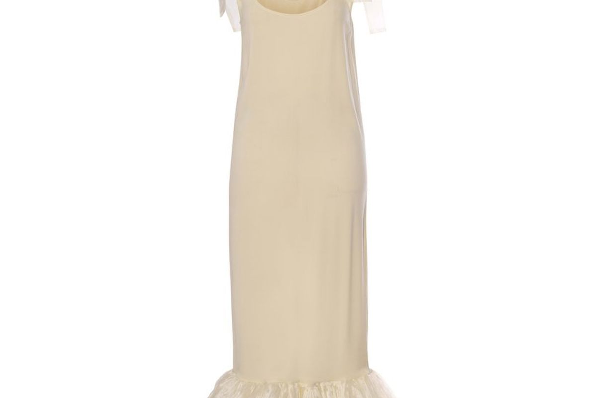 fe noel creme silk slip dress