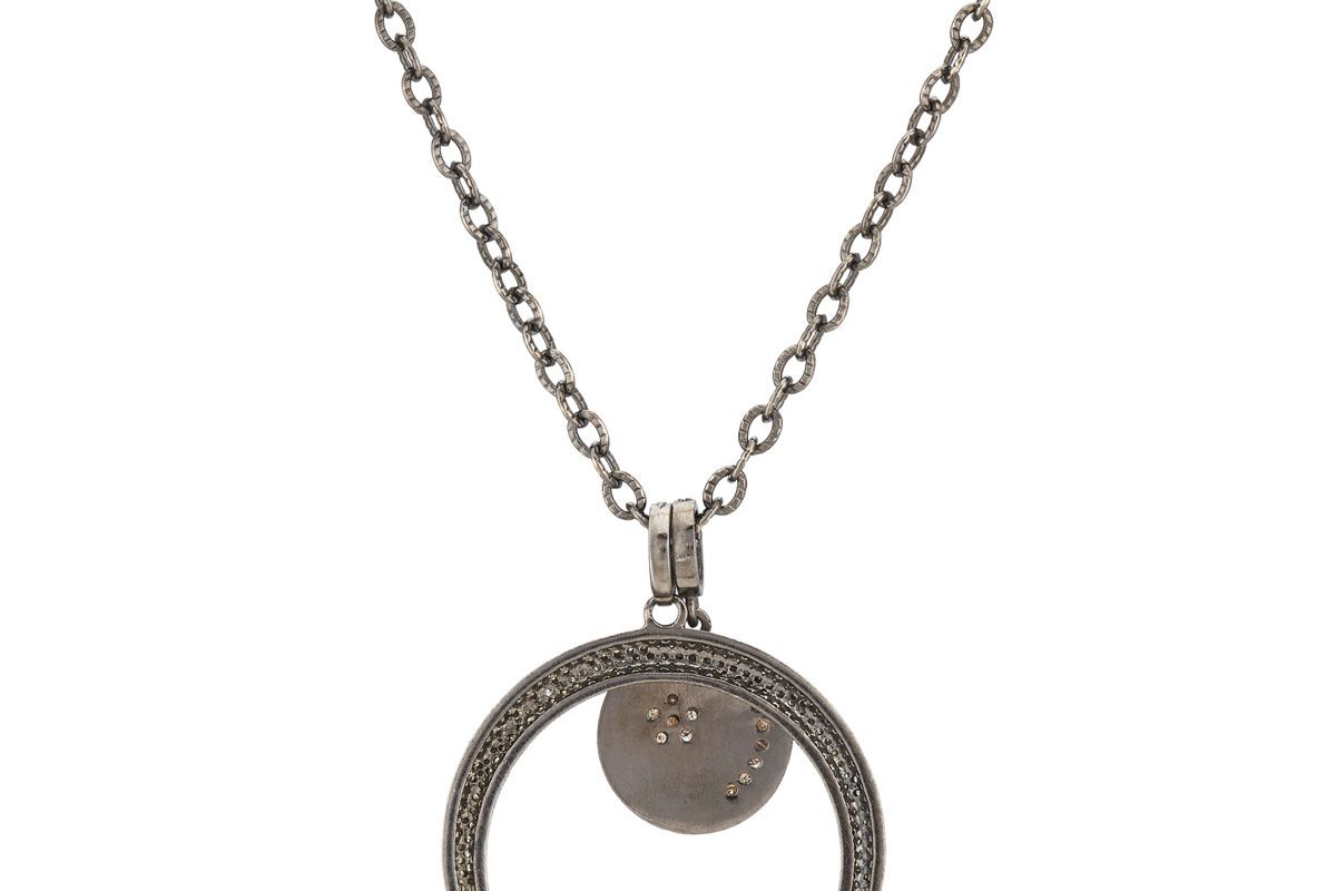 featured soul diamond encrusted arc pendant necklace