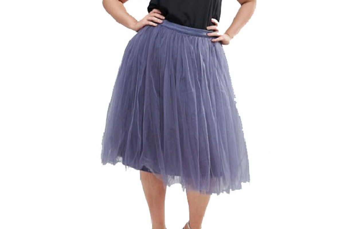 Little Mistress Plus Midi Tulle Skirt