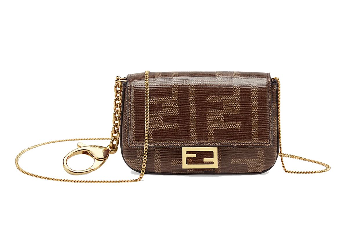 fendi baguette charm jacquard ff nano