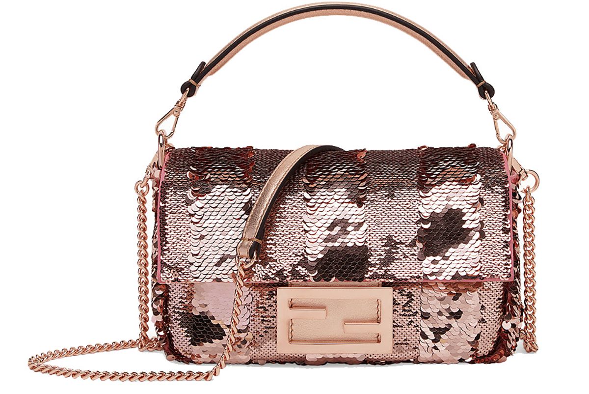 fendi baguette mini pink leather bag