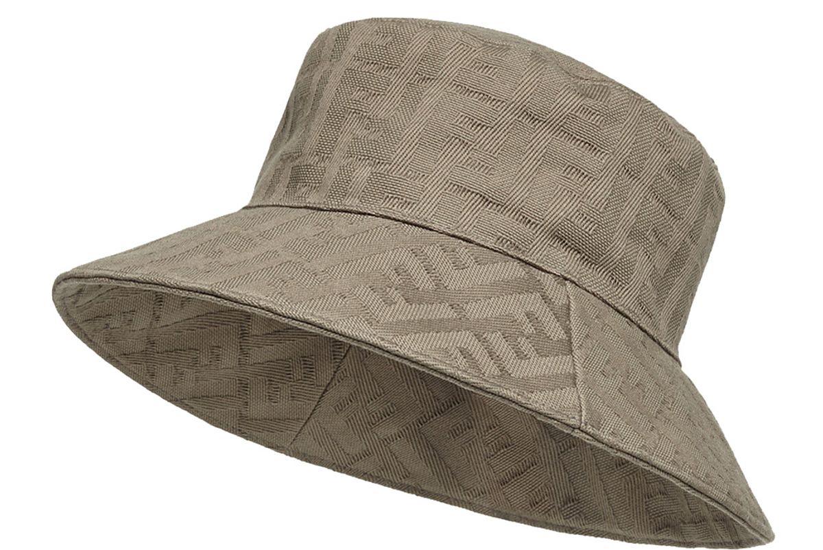 fendi beige canvas bucket hat