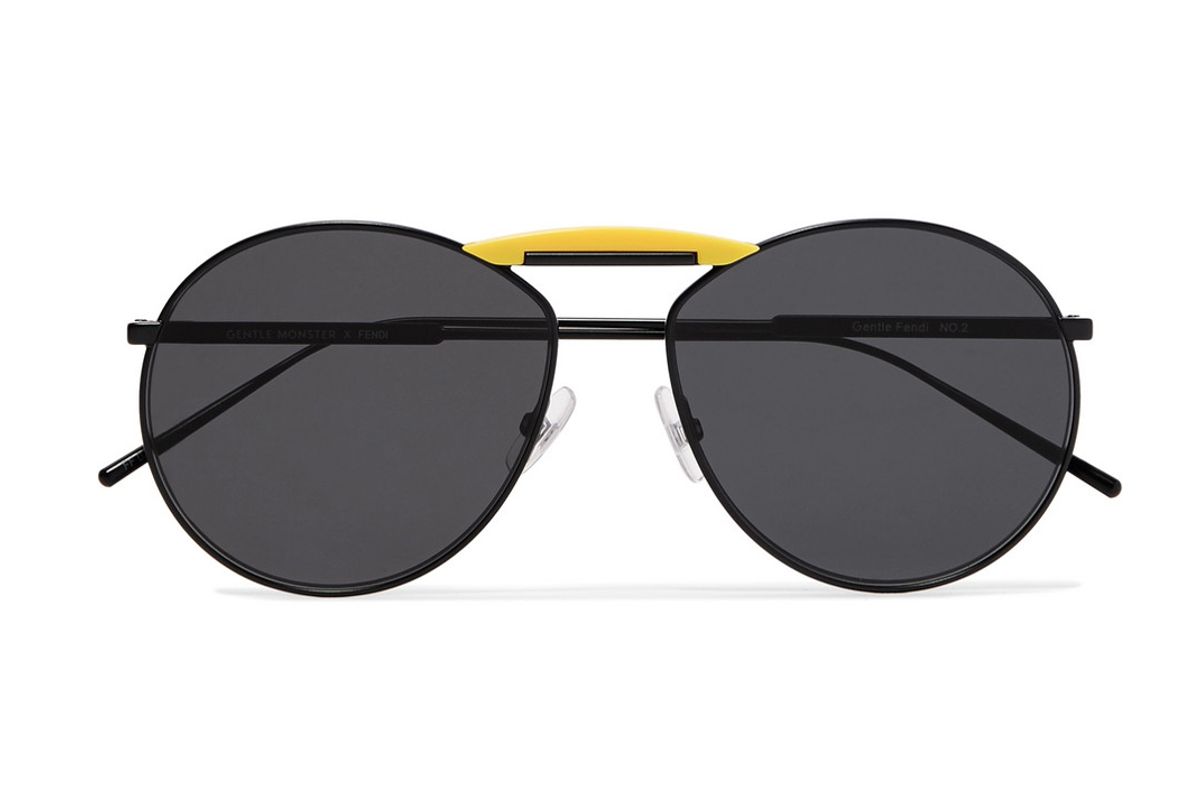 fendi gentle fendi aviator style metal mirrored sunglasses