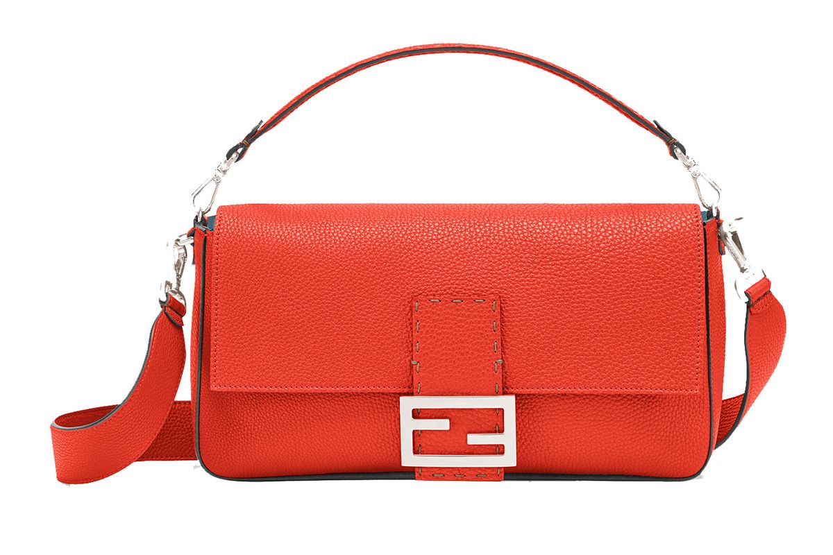 fendi large baguette roma amor leather bag