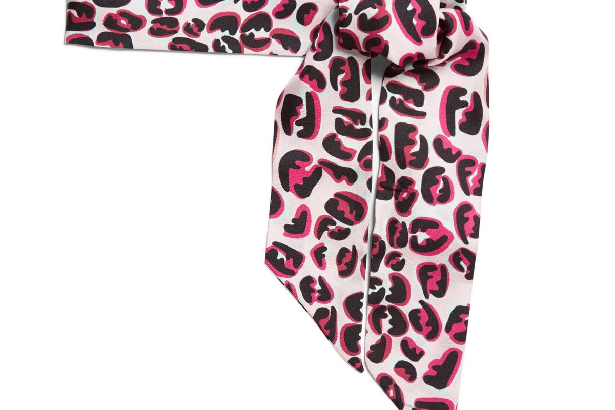 fendi leopard print silk twill scarf